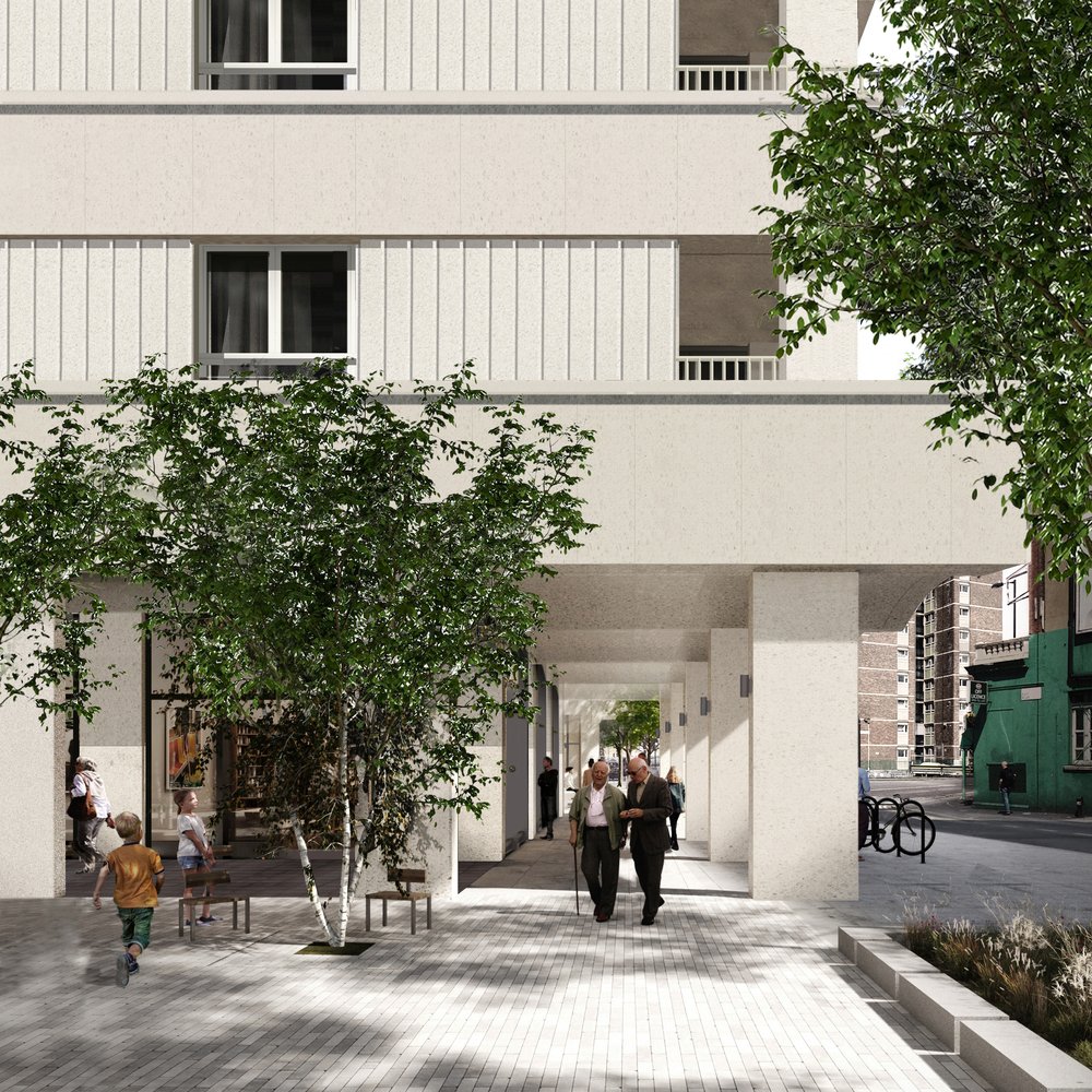 CLOSE UP FROM SOUTH - GRC AND METAL