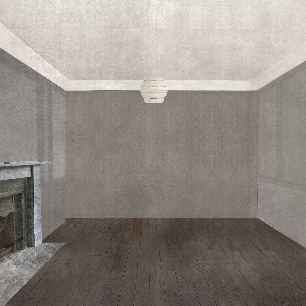 GF FRONT ROOM COLLAGE TOWARDS STAIRS closed shutters