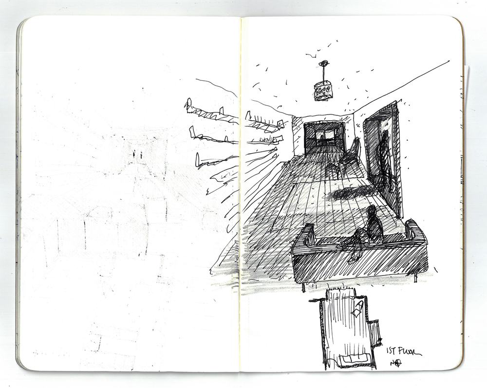 LIVING ROOM LOKING TOWARDS BALCONY